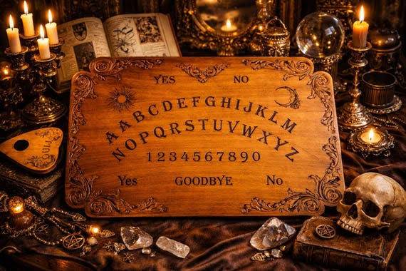 Ouija-board-spirit-board-divination-board-planche-ouija-wicca-witchcraft-paranormal-ghost-hunter-halloween-witch-decor  - Etsy