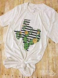 The total driving distance from hereford, tx to austin, tx is 476 miles or 766 kilometers. Original Rockin A Design Black And White Stripe Texas Covered In Prickly Pear Cactus With Yellow Blooms Printed On A Sup Texas Tee Cactus Flower Texas Shirts