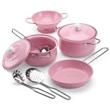 Give Your Kitchen The Feminine Touch With These Cool Pink Pots And Pans In 2020 Pink Kitchen Pink Kitchen Appliances Cookware Set