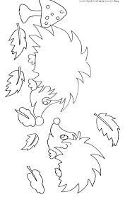 coloriage de deux herissons au champignon tete a modeler automne dessin citrouille