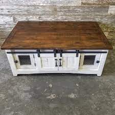 Shop all the lakeside collection. Barn Door Coffee Table White Brown Top Rustic Rarehouse