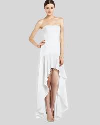 Bcbgmaxazria Gown Evangelina High Low Ruffle Hem Bloomingdale S White Ruffle Dress Dress Accessories Dresses