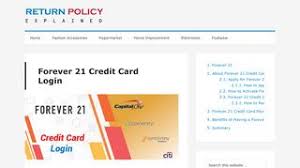 Mar 15, 2021 · forever 21 credit card account payments can also be made via phone through an automated system. 2