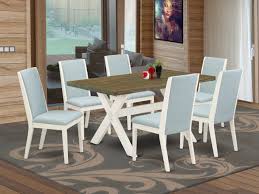 Keeping standard room size and their locations in mind while planning along with clients' need will allow the full optimization of the space required. East West Furniture X076la015 7 7pc Dining Room Table Set Consists Of A Rectangle Table And