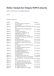 Short movie sman 89 jakarta. Daftar Alamat Dan Telepon Smp Di Jakarta