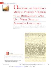 Pdf Outcomes Of Emergency Medical Patients Admitted To An