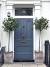 Grey House Teal Door