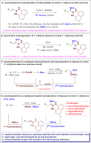 Enantioselective Cu-catalyzed double hydroboration of alkynes to access  chiral gem-diborylalkanes | Nature Communications
