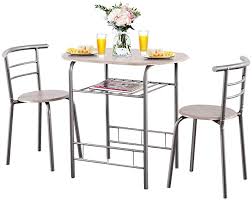 Amazon Com Giantex 3 Piece Dining Set Compact 2 Chairs And Table Set With Metal Frame And S Kitchen Table Settings Dining Table In Kitchen 3 Piece Dining Set