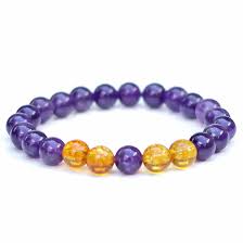 Citrine & amethyst tree of life sculpture on natural amethyst geode quartz base made with rich rosewood trunk and crystal cluster citrine leaves. Amethyst Citrine Bracelet 8mm Spirit Connexions