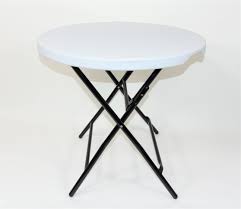 Check spelling or type a new query. Round White Plastic Table With Metal Folding Legs 80cm Dia X 74cm H 32 X29 H No Parasol Hole Bentley Brown