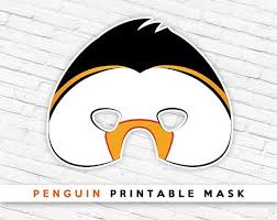 Penguin Printable Bird Mask King Penguin Emperor Penguin Mask Bird Mask Printable Animal Mask Antarctica Aquatic Bird Halloween Photo Booth Bird Masks Printable Masks Printable Animal Masks
