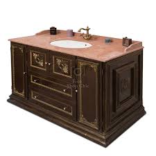 Trova mobili bagno legno massello in vendita tra una vasta selezione di su ebay. Mobile Bagno Barocco Classico In Legno Massiccio E Top In Marmo Rosa Corallo Le Chic Arredamenti