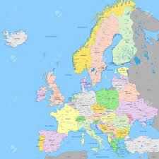 Free for commercial use high quality images Europe Political Map High Detail Color With Capitals Cities Royalty Free Cliparts Vectors And Stock Illustration Image 118119894