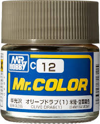 GSIクレオス Mr.カラー オリーブドラブ (1) 半光沢 10ml 模型用塗料 C12