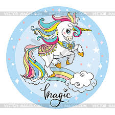 Find & download free graphic resources for clipart. Nettes Karikatur Einhorn Kreisblau Royalty Free Clipart