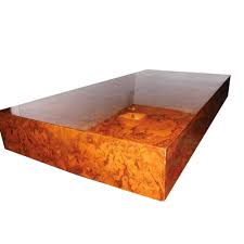 It has two drawers, but it is unmarked. Elm Burl Coffee Table The Socialite Family