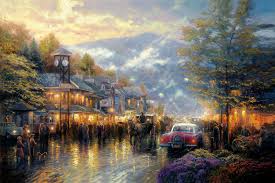 Kinkade Moumem Painting Thomas Kinkade Oil Painting Landscape
