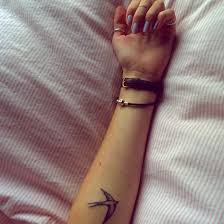 Female Bird Tattoos On Arm Girl Arm Forearm Swallow Bird Tattoo Small Tattoos Bird Tattoos Arm Neck Tattoo Trendy Tattoos