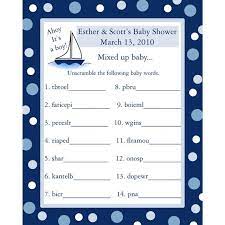 24 Personalized Word Scramble Baby Shower Game Cards Ahoy Etsy Easy Baby Shower Games Baby Shower Baby Shower Scramble