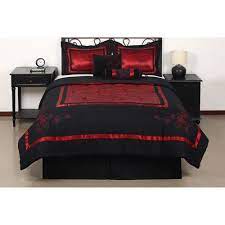 Hometrends Queen Miranda Comforter Set 4 Piece Walmart Com Comforter Sets Red Bedding California King Size Bed