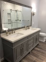 Grey Costco Vanity Grey And White Bathroom Luxury Vinyl Plank Floors Double Vanity Bathroom Bathroom Vanity Designs Small Bathroom Remodel