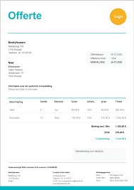 Offerte Voorbeeld Gratis Downloaden In Excel Zervant