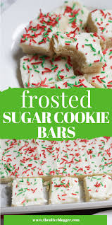 Frosted Sugar Cookie Bars Recipe In 2020 Sugar Cookie Frosting Sugar Cookie Bar Recipe Christmas Cookie Bars