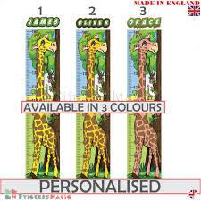 Details About Personalised Childrens Height Chart Measure Wall Sticker Growth Giraffe Decals