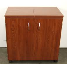 Amazon Com Kangaroo Kabinets Bandicoot Sewing Cabinet In Teak Sewing Machine Cabinet Sewing Cabinet Office Furniture Accessories