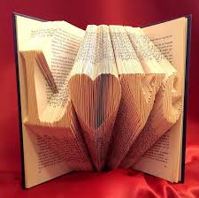 Pattern To Fold Love With A Heart Into A Book By Bookfolding Folded Book Art Book Crafts Book Art