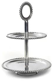 Two available in 10 inches wide. 18 Imperial Beaded Two Tier Serving Stand Traditional Dessert And Cake Stands By Hedgeapple Houzz