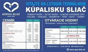 Ak máte aj vy ešte voľno a neviete, kam sa vybrať, odporúčame navštíviť dedinku podhájska, v ktorej. Cennik Kupalisko Sliac