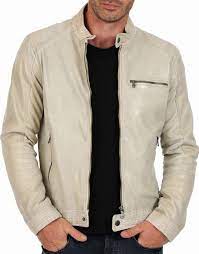 New Men Stylish Motorcycle Off White Genuine Lambskin Leather Biker Jacket Mj28 Leatherlifestyle Leather Jacket Men Jackets Men Fashion Leather Jacket Brands