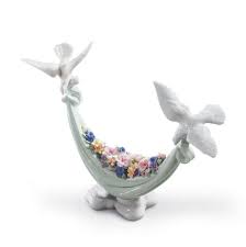 Dove symbolism and dove meanings: Petals Of Peace Doves Figurine Lladro India
