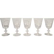 Avon fostoria heart & diamond crystal clear glass water glasses / large wine goblets. Vintage Cut Crystal Water Goblets Glasses Stemware Fostoria Black Tulip Antiques Ltd Ruby Lane