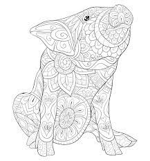 Find the best coloring pages for adults and enjoy coloring them. Adult Coloring Book Page A Cute Pig Image For Relaxing Zen Art Style Illustration Stock Vector Illustration Of Idea Decoration 128242690