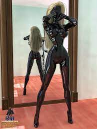 Latex fetish bondage