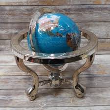 Inlaid Gemstone Globe W Compass Stand Compass Gemstones Kitchen Aid Mixer