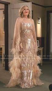Schitts Creek Outfits At Wornontv Net Tulle Gown Schitts Creek Feather Gown