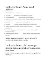 Contoh imbuhan awalan dan akhiran dalam kalimat. Latihan Imbuhan Awalan And Akhiran