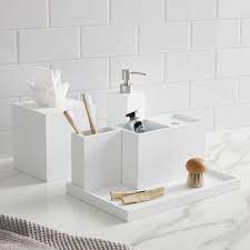 Camarillo marble bath ensemble at bed bath & beyond. Lacquer Bath Accessories White