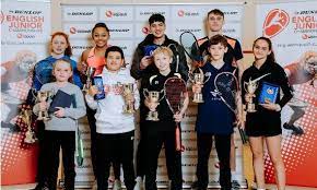 Borrowed from latin junior, a contraction of iuvenior (younger) which is the comparative of iuvenis (young); England Squash Junior