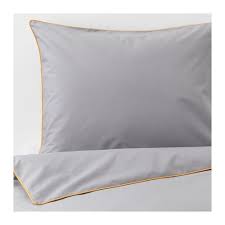 Kungsblomma Housse De Couette Et 2 Taies Gris Jaune 240x220 65x65 Cm Ikea Bed Linen Design Linen Bedding Duvet Covers Yellow