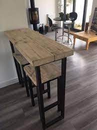 Reclaimed Wood Breakfast Bar And Two Stools Www Reclaimedbespoke Co Uk Salvaged Wood Furniture Kitchen Bar Table Breakfast Bar Table