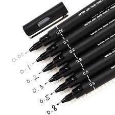 Caneta Hidrográfica Ponta Fina Preta Fine Pen Faber Castell 6pcs Lot Pin Drawing Pen Fineliner Ultra Fine Line Art Marker Black Ink 005 01 02 03 05 08 M Canetas De Caligrafia Desenho Com Caneta Preta Coisas De Papelaria