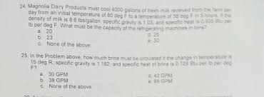 Maybe you would like to learn more about one of these? Magnolia Dairy Products Must Cool 4000 Gallons Of Chegg Com