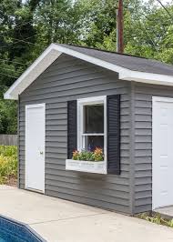 How To Paint Vinyl Siding Pool Shed Makeover Pool Shed Shed Makeover Vinyl Siding