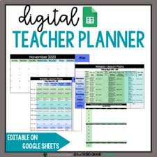 Digital Teacher Planner Weekly Monthly Google Sheets Editable In 2020 Teacher Planner Google Sheets Curriculum Mapping