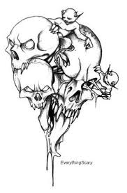 Monster Demon Skull Skull Sleeve Tattoos Skulls Drawing Evil Skull Tattoo